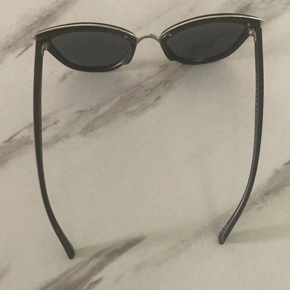 Quay Australia Black Cat Eye Sunglasses with Silver Bridge